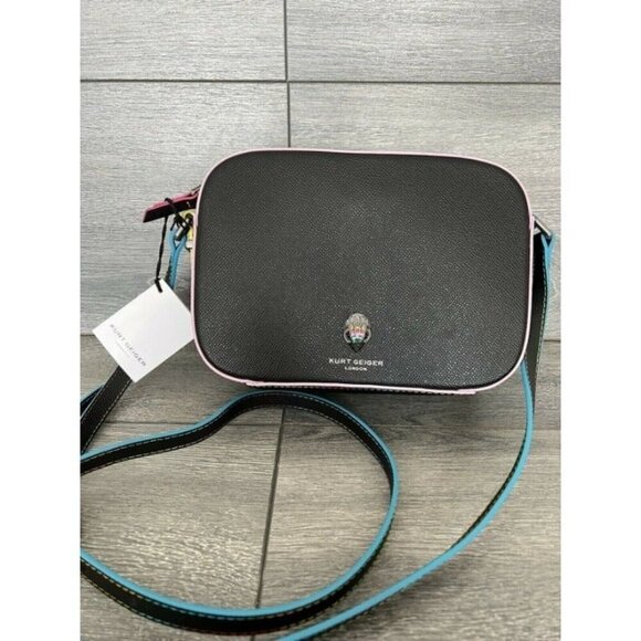 KURT GEIGER Richmond Leather Crossbody Bag In Black - Picture 2 of 8